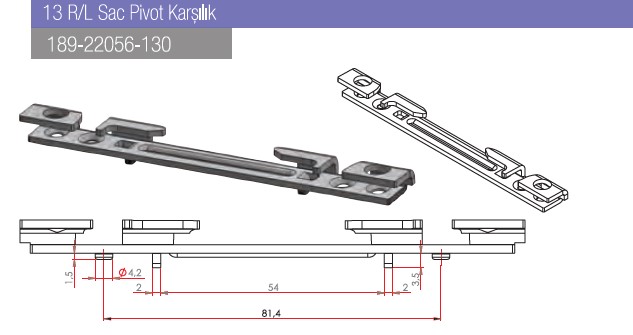 Picture of 13 R/L Sheet Metal Pivot Counterpart